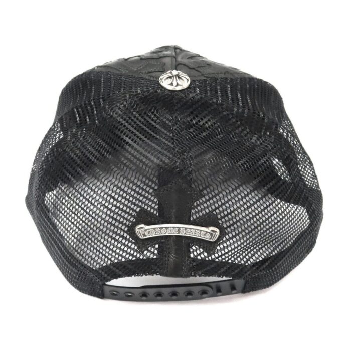 Chrome Hearts Leather Stitched Trucker Hat